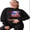 Go All Out Large Black Women Bald Eagle You Free Tonight? July 4 USA Pride America Cropped Hooded Sweatshirt view 2