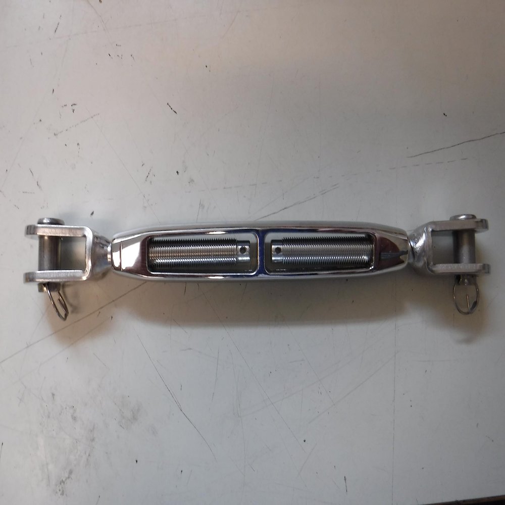 Sea Dog Line Turnbuckle Open Chrome on Bronze Jaw & Jaw 1/2" - 20 Threads Breaking Load 11,880 Lbs. Made in Denmark