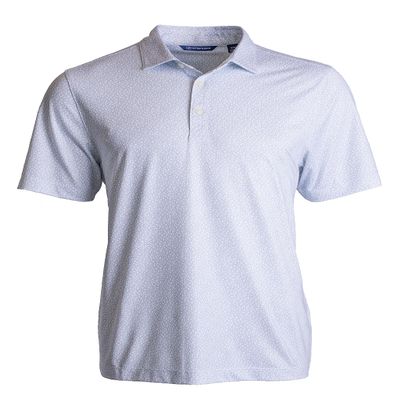 Cutter & Buck Pike Eco Pebble Print Stretch Recycled Mens Polo, White