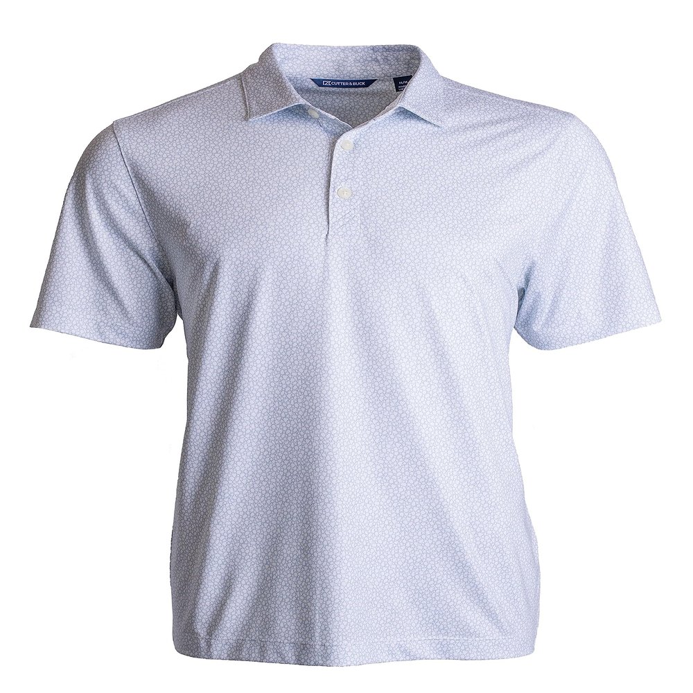 Cutter & Buck Pike Eco Pebble Print Stretch Recycled Mens Polo, White