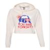 Go All Out X-Large Bone Women Bald Eagle You Free Tonight? July 4 USA Pride America Cropped Hooded Sweatshirt view 1