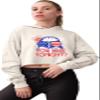 Go All Out X-Large Bone Women Bald Eagle You Free Tonight? July 4 USA Pride America Cropped Hooded Sweatshirt view 2