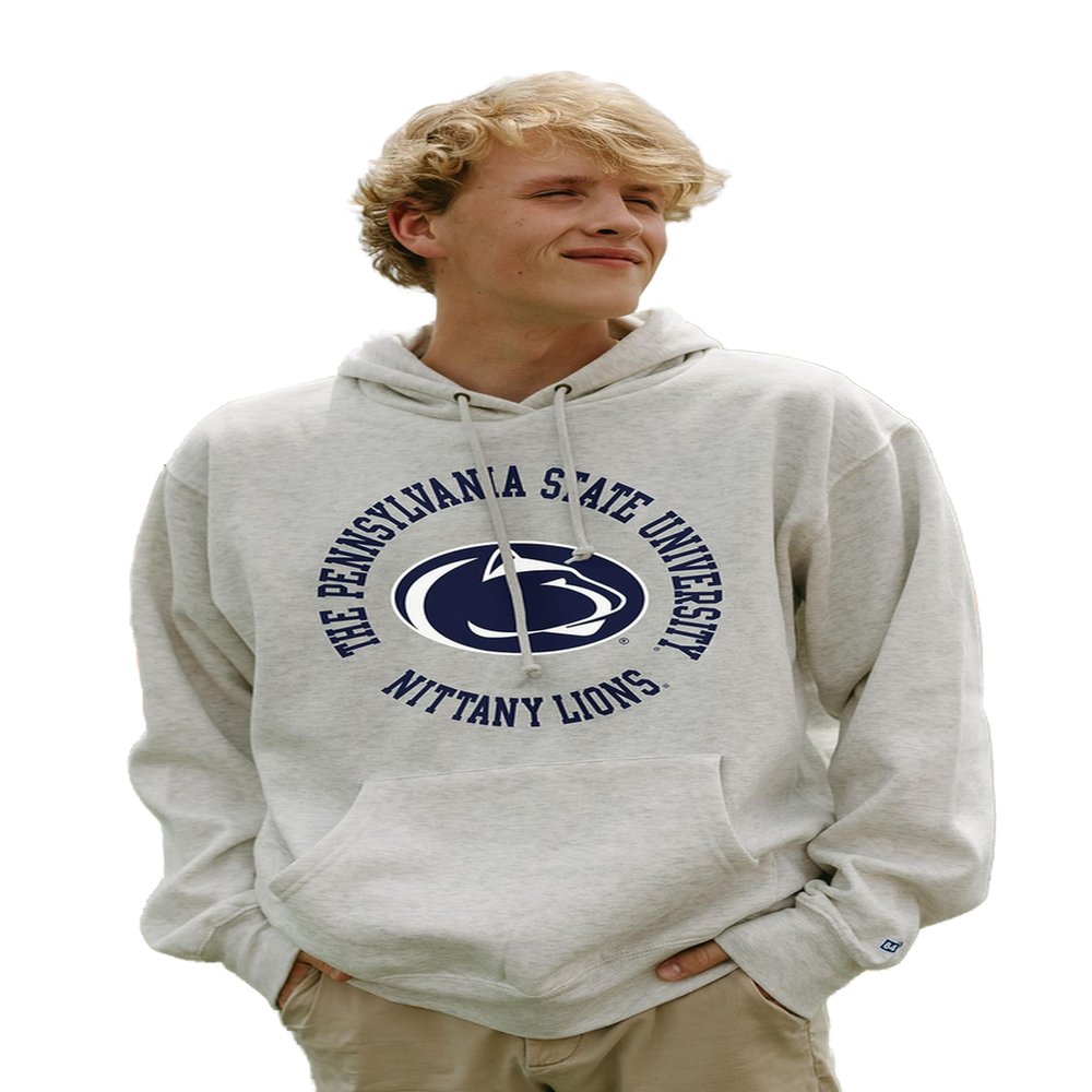 Penn State Nittany Lions NCAA Officially Licensed Hooded Sweatshirt Crest Oatmeal, Large