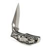 ARIAT Large German Silver Folding Knife, Black/Silver Handle - Engraved Western Design view 3