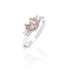 Kelly Herd Jewelry Horseshoe Ring Small Princess Cut Three Stone | Rose Gold Plated Sterling Silver Western Ring with CZ Stones 6mm (Size 7) view 1