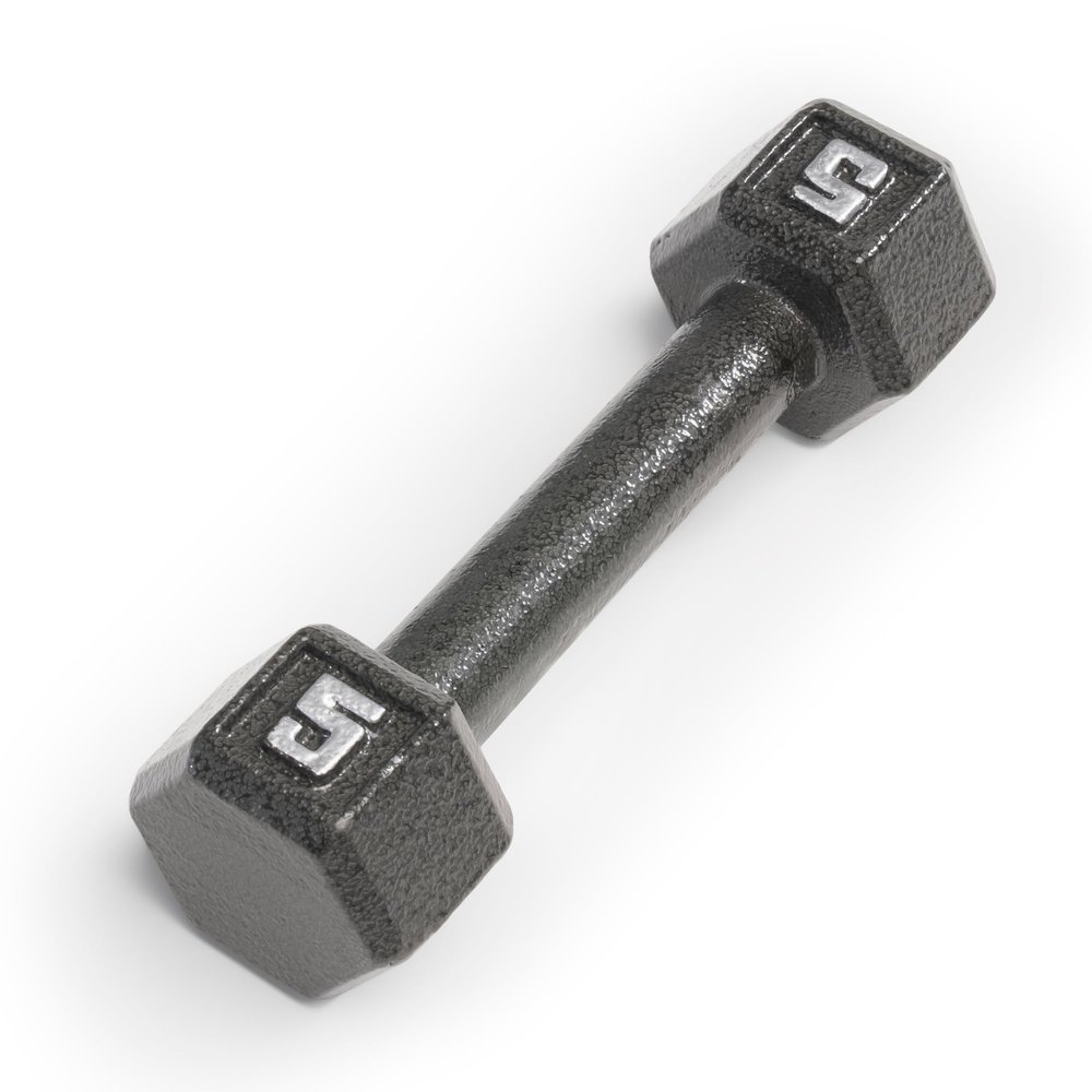 Marcy 5lb Cast Iron Hex Dumbbell, Single, IV-2005