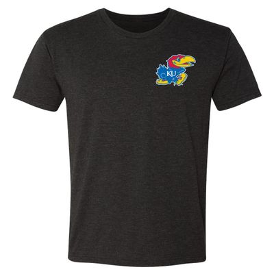 CornBorn Kansas Mens Tshirt - Premium Tri-Blend Kansas Primary Logo - Black - Large