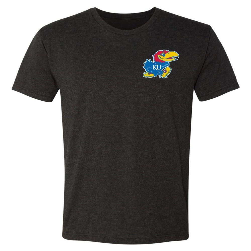 CornBorn Kansas Mens Tshirt - Premium Tri-Blend Kansas Primary Logo - Black - Large