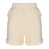 NATHGAM Womens Comfy Linen Shorts Loose Fit Workout Shorts Ruffle Hem Elastic Waist Solid Casual Shorts Pants with Pockets Beige view 2