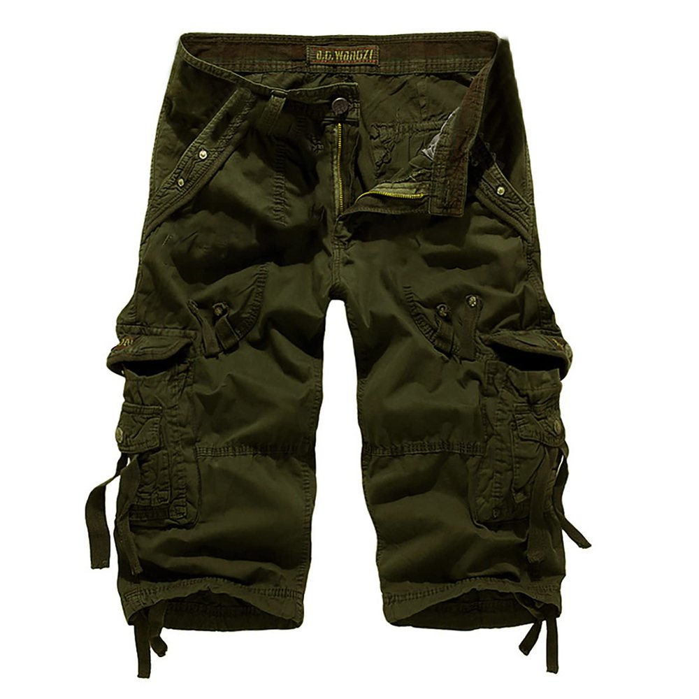 Cargo Shorts for Men Regular Fit Pants Lssig Solid Jogginghose Elastic Waist Drawstring Comfy Work Shorts Work Men's Relaxed Fit Cargo Shorts Drawstring Elastic Waist Walking Shorts