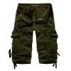 Cargo Shorts for Men Regular Fit Pants Lssig Solid Jogginghose Elastic Waist Drawstring Comfy Work Shorts Work Men's Relaxed Fit Cargo Shorts Drawstring Elastic Waist Walking Shorts view 1
