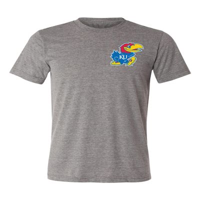 CornBorn Kansas Apparel Men - Premium Tri-Blend Kansas Primary Logo - Gray - Small
