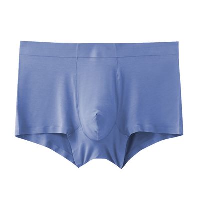Maiyifu-GJ Men's Modal Seamless Underwear Stretch Comfy Boxer Briefs Soft Breathable Trunks (Blue 1PC,3X-Large)