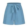 Uillui Workout Shorts Womens Summer High Waist Straight Leg Shorts Casual Lightweight Cotton Linen Shorts Comfy Loose Shorts view 2