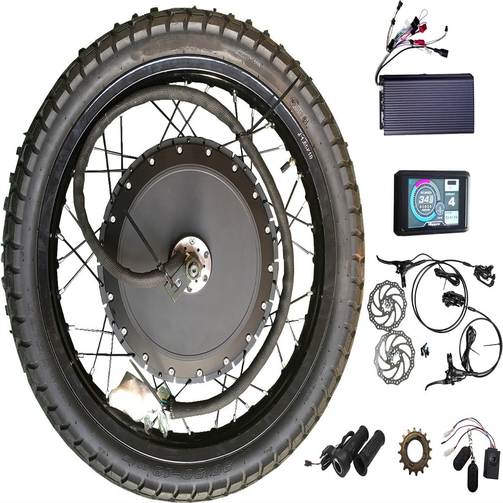 NB POWER 150mm Dropout QS 273 8000W motorwheel Ebike kit with 150A Sabovoton Controller,Hydraulic Brake with disc Brake (18inch 3.5T high Speed 8000W Ebike kit)