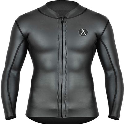 A Vebodi Men's Surf Wetsuit Top. Mens 1.5mm Neoprene Surfing Jacket. Long Sleeve-Front Zipper Vest. Wet Suit Top. Small