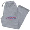 CornBorn Kansas Pants - Premium Fleece Kansas Football Laces - Gray - Large view 1