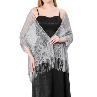 HUSSATOP Soft Lace Shawls and Wraps for Evening Dresses Silky Scarves Pashmina for Wedding Bridesmaid Party
