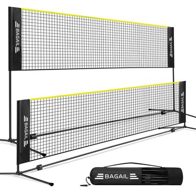 BAGAIL All-in-1 Badminton Net, Height Adjustable (Up to 5.1') Kids Volleyball Net, Quick Setup Sports Net with Portable Bag for Pickleball, Tennis, Pool, Backyard & Indoor Games - 10ft, Yellow