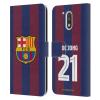 Head Case Designs Officially Licensed FC Barcelona Frenkie de Jong 2023/24 Players Home Kit Leather Book Wallet Case Cover Compatible with Motorola Moto G41 view 1