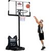 Portable Basketball Hoop 10 ft Adjustable - 44in Shatterproof Backboard - Basketball Goal System 8-10 ft Adjustable Basketball Hoop for Kids/Adults Indoor Outdoor Weatherproof Fillable Base view 1