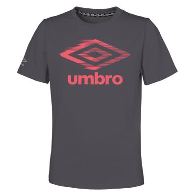 Umbro Girls Speed Short Sleeve Tee, Asphalt/Blush, Large-14
