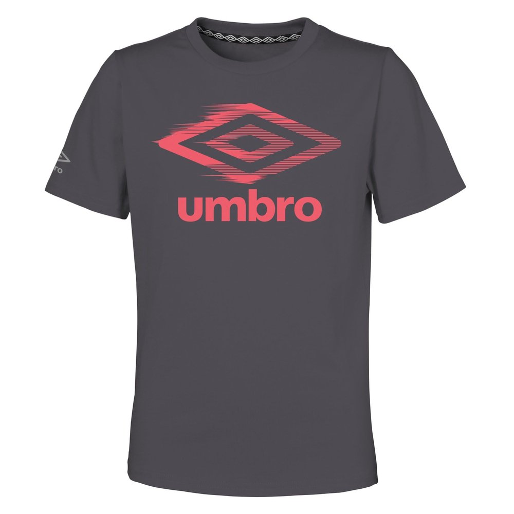 Umbro Girls Speed Short Sleeve Tee, Asphalt/Blush, Large-14