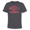 Umbro Girls Speed Short Sleeve Tee, Asphalt/Blush, Large-14 view 1