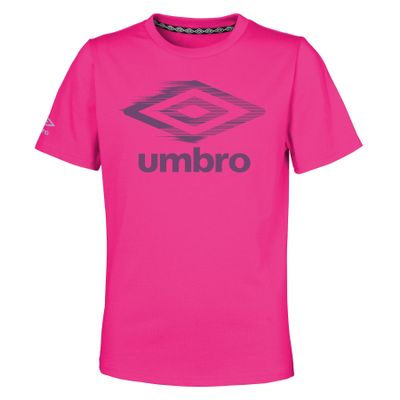 Umbro Girls Speed Short Sleeve Tee, Luminous Pink/Digital Purple, Medium-10/12