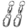 AMYSPORTS High Strength Snap Swivel Stainless Split Rings Fishing Swivel Freshwater Ball Bearing Swivels Fishing Saltwater, 50pcs, 72lbs view 1