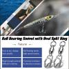 AMYSPORTS High Strength Snap Swivel Stainless Split Rings Fishing Swivel Freshwater Ball Bearing Swivels Fishing Saltwater, 50pcs, 72lbs view 2