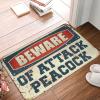 Dsoluuing Classroom Door Mat Beware of Attack Peacock Rug Boys Room Decor Fall Rug (Size : 65X90CM) view 1