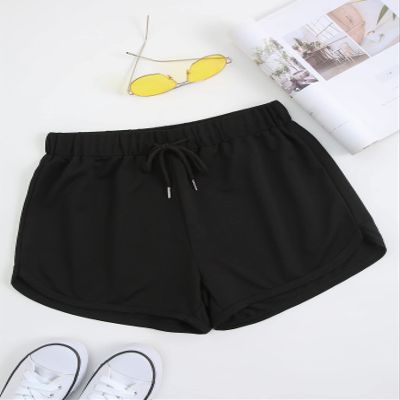 AKIOLOAS Women's Shorts Drawstring Waist Track Shorts Women's Shorts Shorts for Women (Color : Black, Size : Medium)