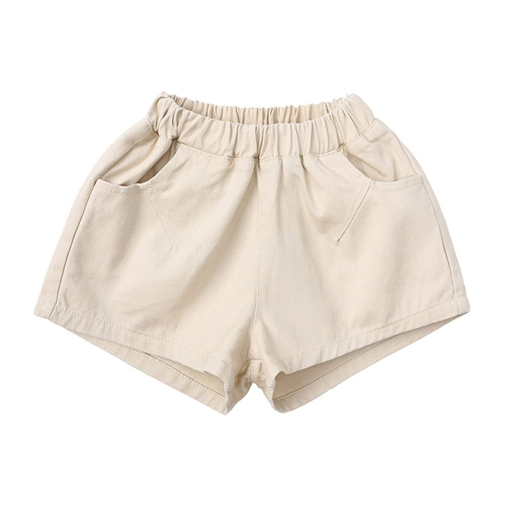 Baby Girl Pants Toddler Kids Baby Boys Girls Jogger Shorts Summer Cotton Casual Solid Shorts Shorts (Beige, 6-12 Months)