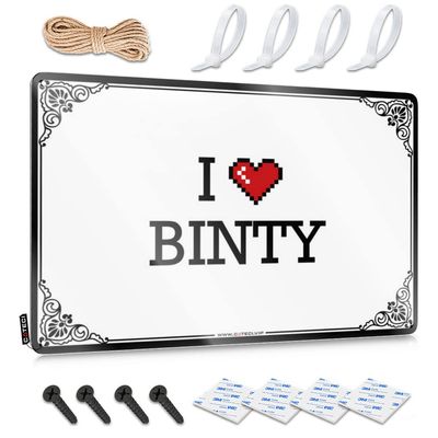 Abipuir Door Mat Outdoor Entrance Funny I Love Binty Tin Sign Desk Decor for Men Patio Decorations Outdoor (Color : Colour, Size : 30X40CM)