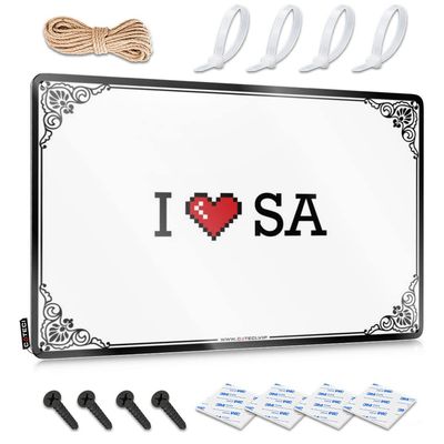 Abipuir Door Mat Outdoor Entrance Funny I Love Sa Tin Sign Desk Decor for Men Patio Decorations Outdoor (Color : Colour, Size : 30X40CM)