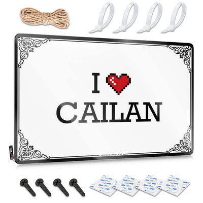 Abipuir Fall Welcome Mats Outdoor I Love Cailan Tin Sign Funny Outdoor Mat Outdoor Winter Rug (Color : Colour, Size : 30X40CM)
