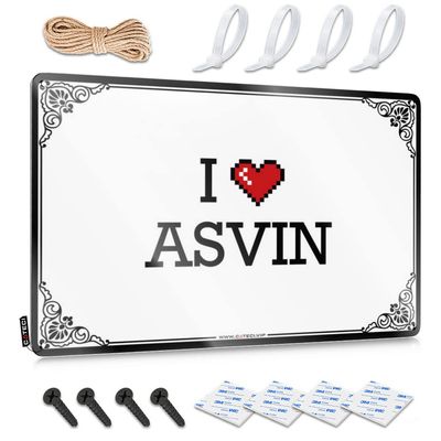 Door Mat Outdoor Entrance Funny I Love Asvin Tin Sign Desk Decor for Men Patio Decorations Outdoor (Color : Colour, Size : 20X30CM)