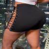 AKIOLOAS Women's Shorts Lace Up Side Skinny Shorts Women's Shorts Shorts for Women (Size : Medium) view 2