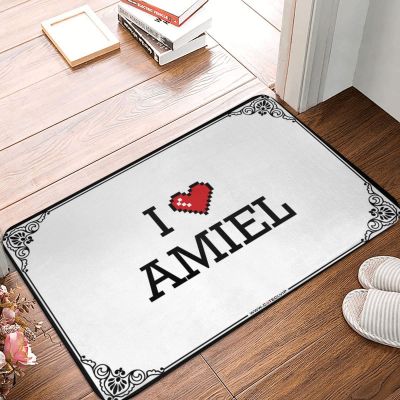 Abipuir Bar Accessories Man Cave I Love Amiel Doormat Retro Room Decor Outdoor Runner Rug (Color : Colour, Size : 50X80CM)
