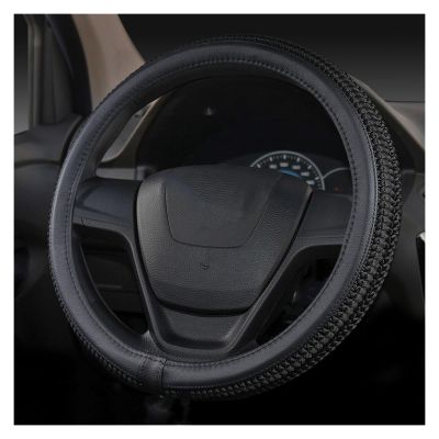 FUERU Car Steering Wheel Cover Set Universal Car Steering Wheel Cover 14.0-15 Inches Ice Silk Durable and Exquisite Car Decorations (Color : 4#)