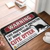 Retro Area Rug Warning This Property is Protected by A Highly Trained Cute Otter Rug Outdoor Mats for Front and Back Door Fall Door Rug (Size : 40X60CM) view 1