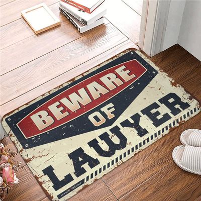 Dsoluuing Doormats for Indoor Entrance Home Beware of Lawyer Rug Outside Decor for Porch Plain Outdoor Mat (Size : 65X90CM)