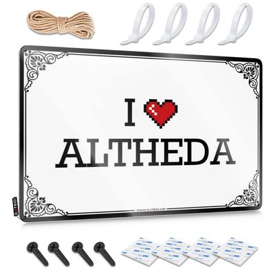 Abipuir Fall Welcome Mats Outdoor I Love Altheda Tin Sign Funny Outdoor Mat Outdoor Winter Rug (Color : Colour, Size : 30X40CM)
