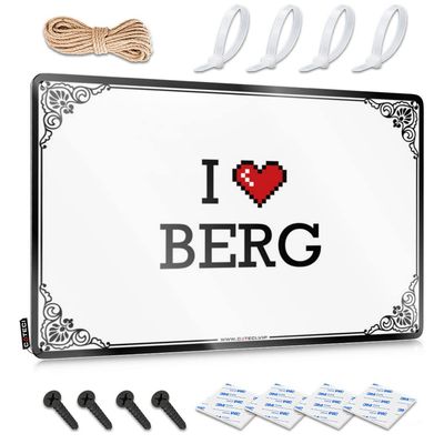 Abipuir Door Mat Outdoor Entrance Funny I Love Berg Tin Sign Desk Decor for Men Patio Decorations Outdoor (Color : Colour, Size : 20X30CM)