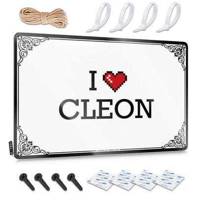 Abipuir Fall Welcome Mats Outdoor I Love Cleon Tin Sign Funny Outdoor Mat Outdoor Winter Rug (Color : Colour, Size : 30X40CM)