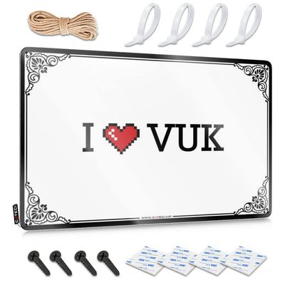 Abipuir Fall Door Mat Indoor I Love Vuk Tin Sign Farmhouse Bathroom Rug Home Decor for Men (Color : Colour, Size : 30X40CM)