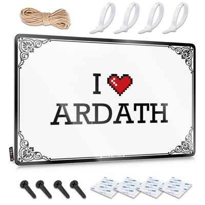 Abipuir Fall Welcome Mats Outdoor I Love Ardath Tin Sign Funny Outdoor Mat Outdoor Winter Rug (Color : Colour, Size : 20X30CM)