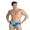 ARENA Feel Men's Visual Waves Drawstring Swim Brief Waterfeel Sports Bathing Swimsuit Pool Beach Swimwear, Navy/Neon Blue Multi, US Size 40 view 2