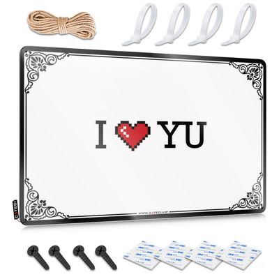 Abipuir Door Mat Outdoor Entrance Funny I Love Yu Tin Sign Desk Decor for Men Patio Decorations Outdoor (Color : Colour, Size : 20X30CM)